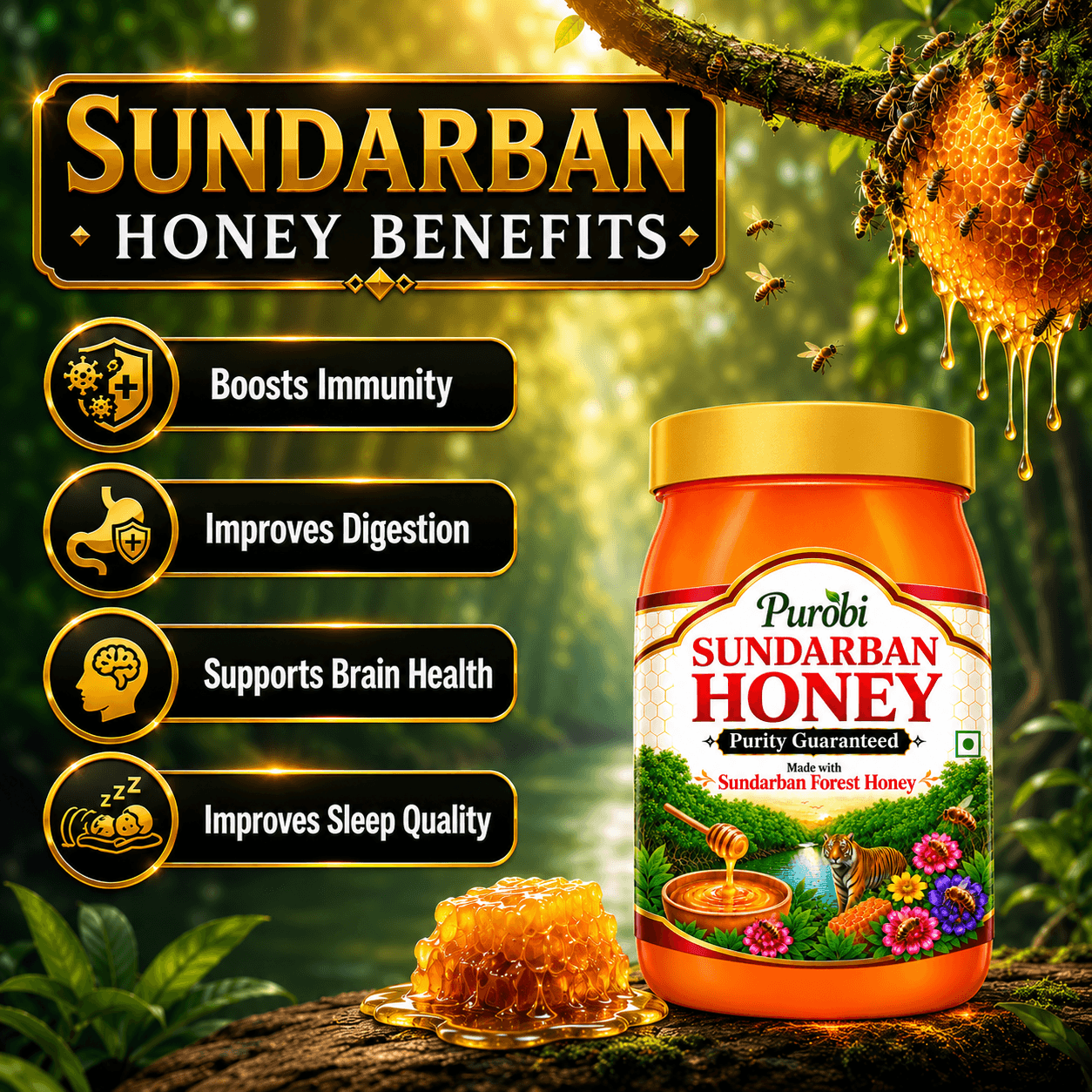 Sundarban Forest Honey | Immunity Booster | Purity Guaranteed